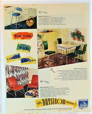 VTG MCM 1947 Daystrom Furniture Kitchen Dinette Set Lounge Chairs Photo Print Ad • $9.99