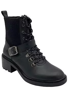 Vince Camuto Leather Or Suede Lace-Up Boots Kainder Black • $69.99