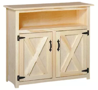 NEW AMISH Unfinished Solid Pine | Hunter Cabinet | Barn Door | Modern Farmhouse! • $289.99
