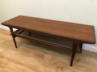 £650 • Buy Vintage Teak Coffee Table Rattan Shelf Younger Danish G Plan Mid Century Modern