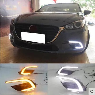 For 2017-2018 Mazda 3 Sedan DRL LED Daytime Running Lights Fog Lamps W/Turn • $132.99