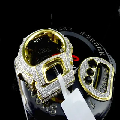 14K Gold Tone Casio G-Shock DW 6900 Simulated Diamond Watch Bezel Face Plate Set • $109.99