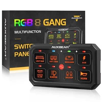AUXBEAM RGB 8 Gang Switch Panel Wireless LED Light Bar Relay System Marine Boat • $155.79