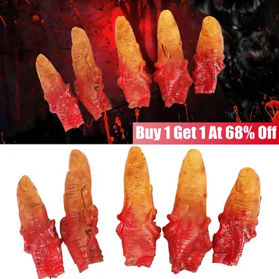 5 Halloween Bloody Fingers - Severed Fingers Life Size Realistic Prop Scary Tips • £3.48