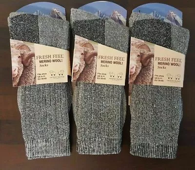 6 Pair Mens Merino Wool Socks Outdoor Walking Work Boot Thermal Socks Soft Wear  • £11.95