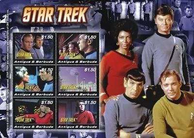 Antigua 2008 - Star Trek - Sheet Of 6 Stamps - Scott #3021 - MNH • $5.65