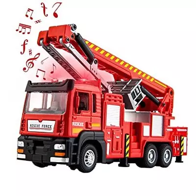  Fire Truck With Lights And SoundPull Back Fire Vehicles Toy 360-Degree  • $30.36