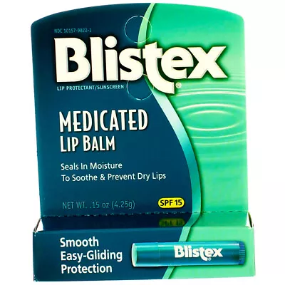 3 Pack Blistex Medicated Lip Balm Stick Original SPF 15 0.15 Oz • $9.82