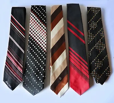Vintage Neck Ties For Men 50s Christian Dior Others  Lot Of 5 • $14.95