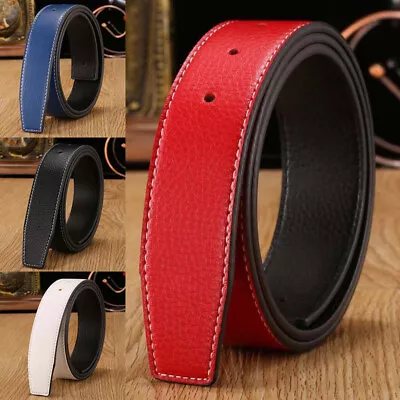 Men Women Genuine Leather (No Buckle) 38mm Replacement Men's Strap Belt Straps • £6.83