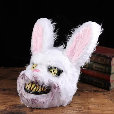Party Mask Plush Bunny Mask Bloody Prop Hallowenn Costume Supplies • $12.11