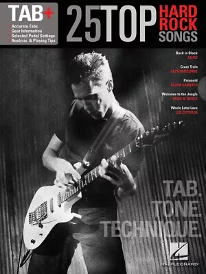 25 Top Hard Rock Songs Tab Tone Technique Guitar Tablature Book NEW 000102469 • $25.95