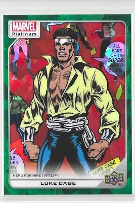 2024 Ud Marvel Platinum #165 Luke Cage Green Crackle #48/99 Ssp Rare • $0.99