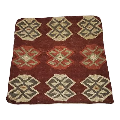 $31.99 • Buy POTTERY BARN Kilim Southwestern Multicolor Wool Decorative Pillow Cover 18x18