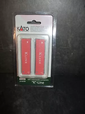 KATO-N K LINE 40' INTERMODAL CONTAINER 2-PACK #23-507B New In Package A231 PN • $9.50