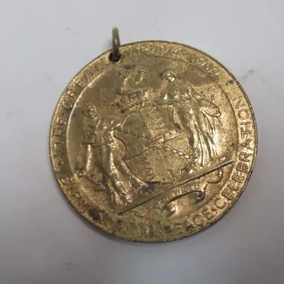 WW1 1919 The Great War Birmingham Peace Celebration Coat Of Arms Brass Medal  • £15