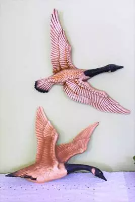 £48.34 • Buy Flying Canadian Goose Geese Wall Pictures Plaques 23 Inch Vintage 1968 Plastic