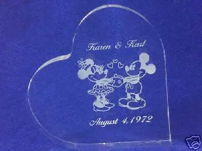 Heart Mickey & Minnie  Wedding Cake Topper Engrave FREE • $27.50