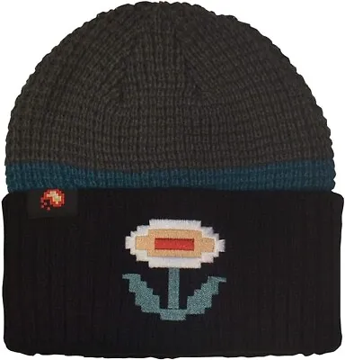 NWT Fire Flower Super Mario Brothers Knit Beanie Hat Cuff Nintendo Classic  • $14.99