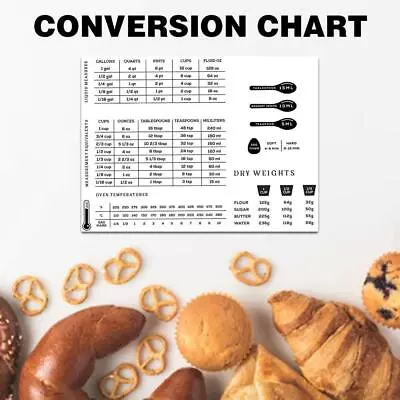 2Pcs  Kitchen Conversion Chart Cooking Times British Metric Stickers SiE3 Weight • £2.60