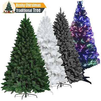 £9.92 • Buy Christmas Trees Colorado & Fibre Optic Xmas Green Bushy W/ Metal Stand 3ft - 8ft
