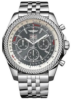 Breitling Bentley 6.75 Gray Speed Dial Chronograph Stainless Steel A4436412/f544 • $9823.36