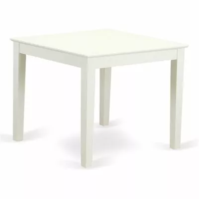 Pemberly Row Square Traditional Wood Dining Table In Linen White • $219.65