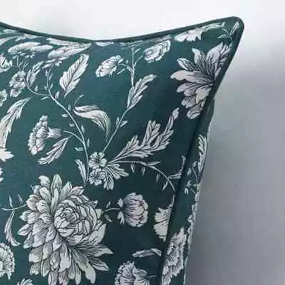 £5.99 • Buy IKEA IDALINNEA Cushion Cover 50x50 Cm 100% Cotton Blue White Floral 004.725.23