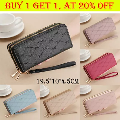 Ladies PU Leather Wallet Long Purse Phone Card Holder Case Clutch Large Capacity • £7.29