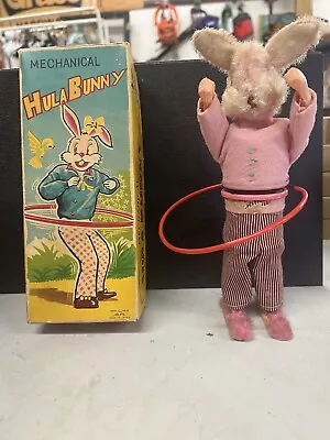 Vintage Mechanical Hula Bunny Alps Toys Japan 1960’s W/Box WORKS! • $75