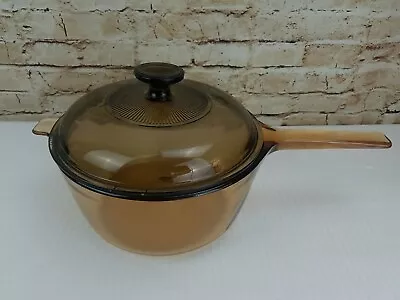 Corning Visions Cookware Amber 2.5 L Sauce Pan With Lid • $42