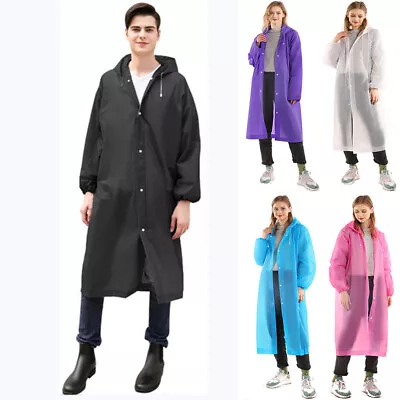 Unisex Raincoat Waterproof Poncho Reusable Adult Camping Festival Rain Coat • £2.99