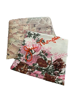 $14.40 • Buy Jim Thompson Thai Silk Floral Scarf 34 Inches Square Tropical Flowers New