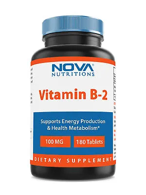 Nova Nutritions Vitamin B2 Riboflavin 100 Mg 180 Tablets • $9.50