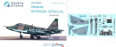 Quinta Studios 1/48 SUKHOI Su-25 DECAL COLORED INTERIOR SET Kopro • $14.99