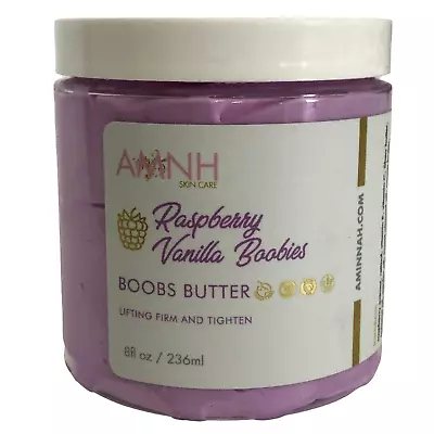 NEW AMNH Aminah RASPBERRY VANILLA BOOBIES Boobs Butter Body Skin Care 8oz 236ml • $19.99