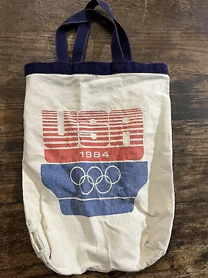 Vintage 1984 US Olympic Tote Bag Needs Repair Has Hole Vtg Sports Games • $15