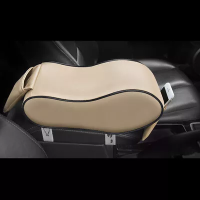 Racing Car Center Console Armrest Cushion Mat Beige Leather Sponge Pad Cover • $23.30