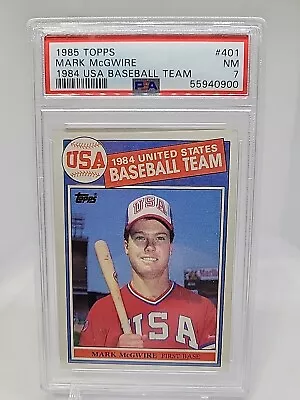 1985 Topps Mark McGwire RC USA Baseball #401 Oakland Athletics PSA NM 7  • $25