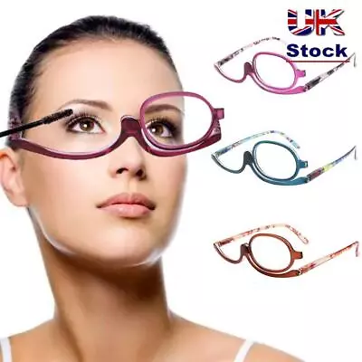 Glasses Cosmetic Glasses Rotating Makeup Reading Glasses Folding Eyeglasses • £4.03