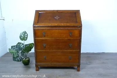 Maple & Co Small Edwardian Oak Bureau • £450