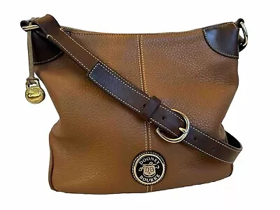 Dooney & Bourke British Tan Shoulder Bag Pebble Leather Handbag Purse • $45