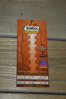 $100 • Buy 2004 Tostitos Fiesta Bowl Kansas State Wildcats Vs Ohio State - Full Ticket