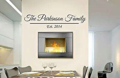 Family Name Wall Sticker Personalised Vinyl Contemporary Transfer • £14.49