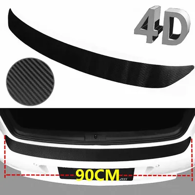 Matt Black Accessories Carbon Fiber Rear Guard Bumper 4D Sticker Panel Protector • $6.61