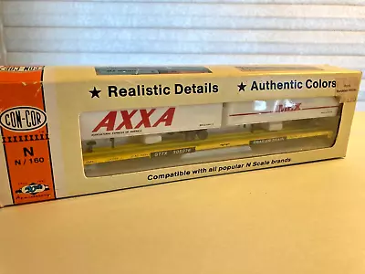 N-Scale Con-Cor 90' Piggyback Flatcar With 2 Trailers    L@@K • $15