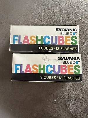 Vintage Sylvania Flash Cubes 3 Cubes 12 Flashes X2 Blue Dot • $21.50