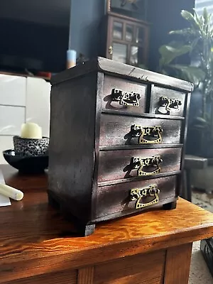 Antique Edwardian Apprentice Miniature ChestDesktop CabinetSmall Drawers • £99