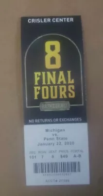 2020 Michigan Wolverines Vs Penn State Basketball Ticket Stub • $4.99