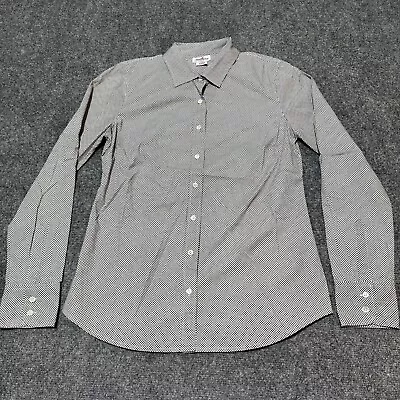 J Crew Haberdashery Shirt Womens Small Black Cotton Blend Button Down Collar • $19.99